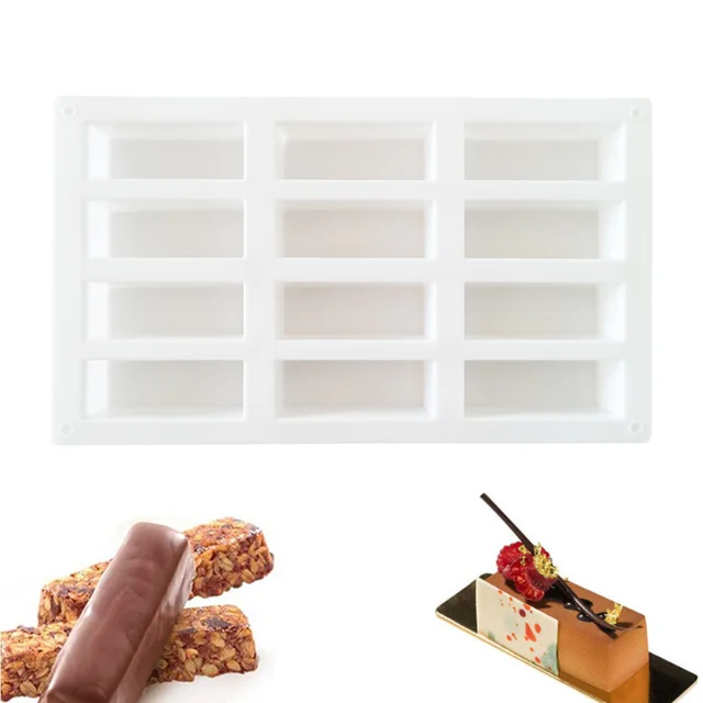 Szilikonfehérje Rudak Penész Téglalap Granola Bar Szilícium Szappan Gyanta Kulcstartó Holdcake Sütő Kiegészítők - Image 2