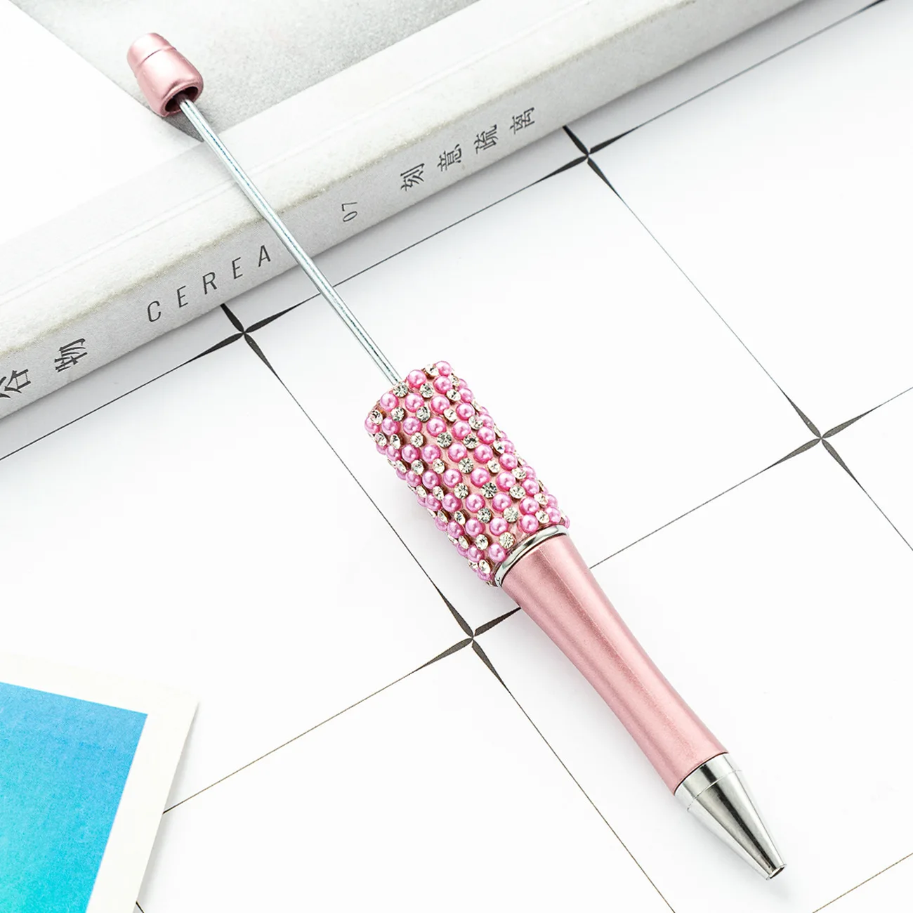 11 Stück Diamant-Perlenstift, Großhandel, kreativ, DIY, Kunststoff, Glitzer-Perlen-Kugelschreiber, handgefertigt, Stick-Diamant-Perlenstifte zum Schreiben – Detail 2