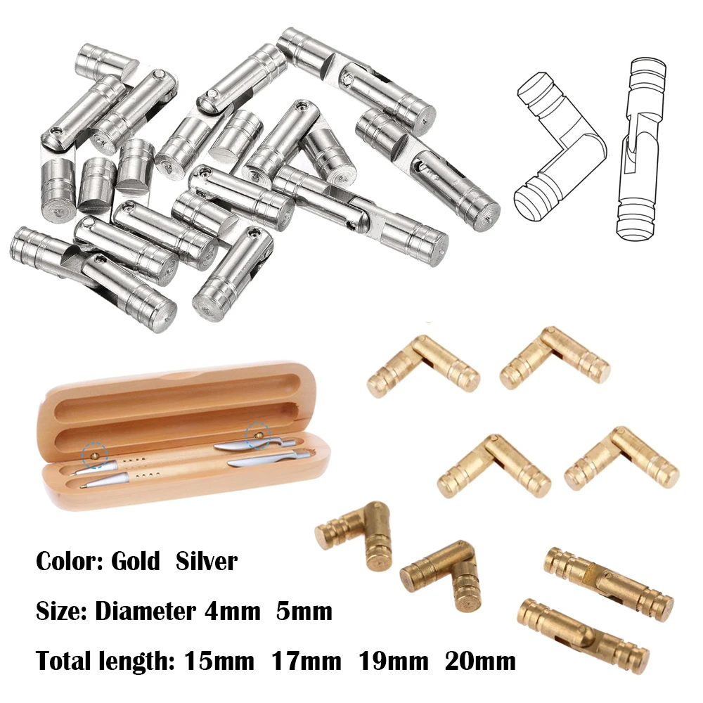 บานพับแบบซ่อนทรงกระบอก 10 ชิ้น ทำจากทองเหลืองและทองแดง สำหรับตู้เก็บเครื่องประดับ เฟอร์นิเจอร์ และอุปกรณ์ฮาร์ดแวร์ ดีไซน์ทรงกระบอกซ่อน 1