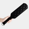 38.5CM Enhance Pain Quincunx Leather Stainless steel Spikes Spanking Paddle Slapper Whip for Horse Training 1