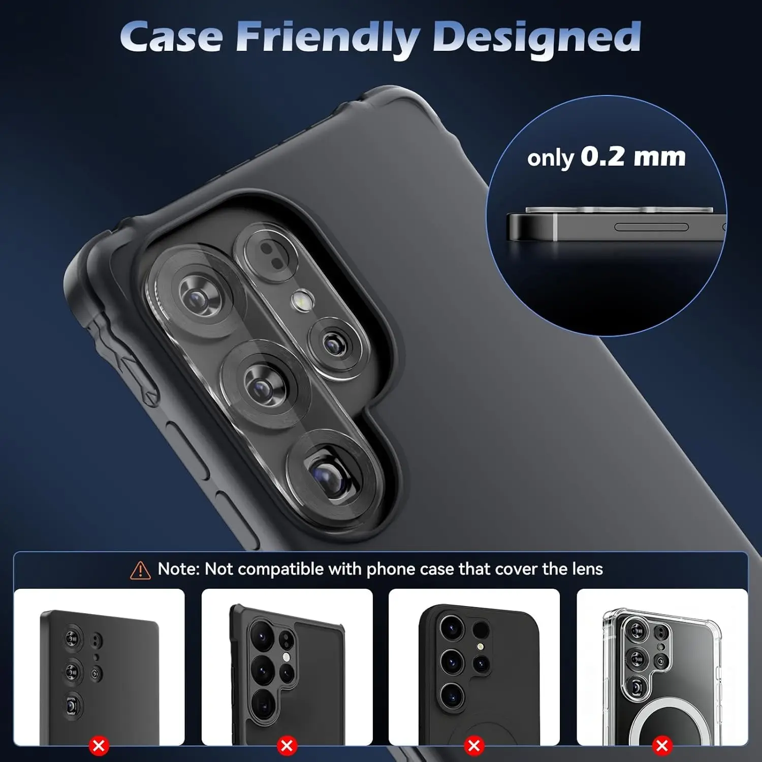 Premium 3D Curved Camera Glass Protector - Ultra Clear, 9H Hardness