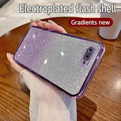 Shiny Glitter Plating Silicone Soft Back Cover with Camera Lens Protection - OPPO RX17 Neo (Sfdd purple)