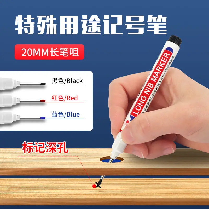 Long Headed Marker Pen 8/3pcs for Oily Construction Sites Woodworking Ceramic Tile