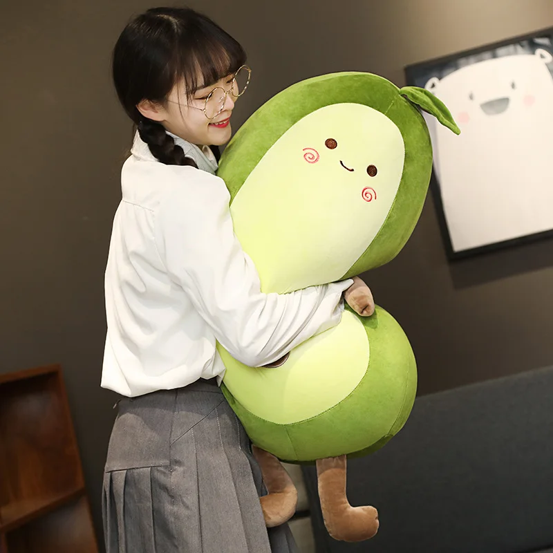 53~115cm NEW Happy Squishy Stuffed Avocado Doll Soft Green Fruit Plant Plush Toy Snuggle Buddy Xmas Gift 2