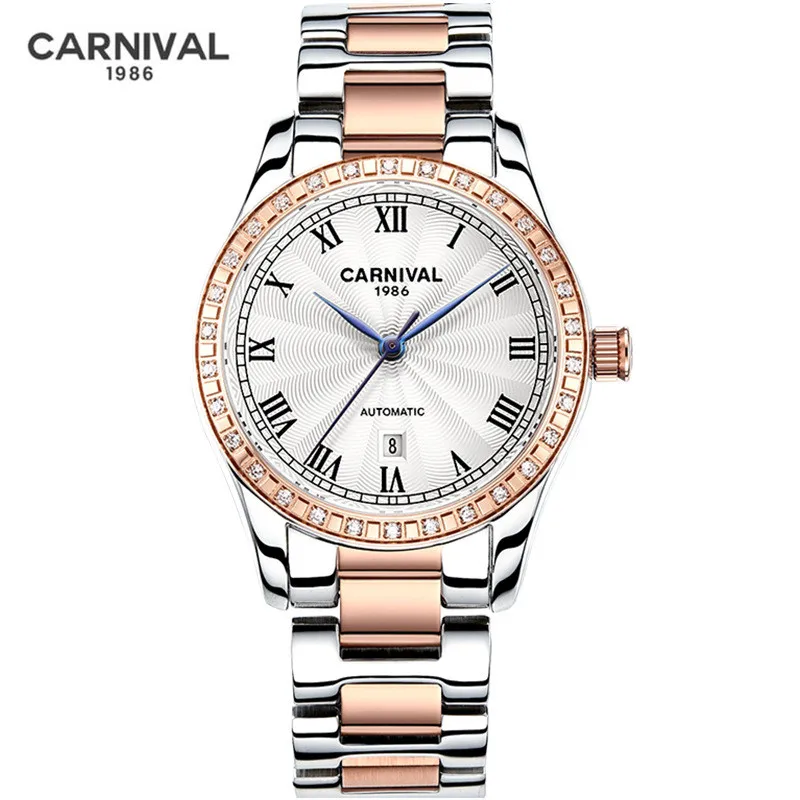 CARNIVAL Brand Mechanical Watch for Women Ladies Luxury