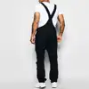 Men's Solid Fashion Pockets Denim Bib Overalls Loose Suspender Jeans Trousers Male Daily Classic Casual Jumpsuit Autumn Winter 3
