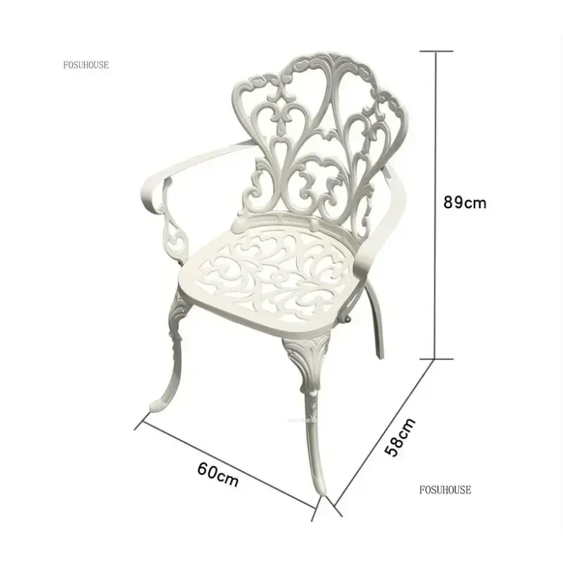 Metal Outdoor Cast Aluminum Tables and Chairs Set Leisure Round Patio Table Courtyard Garden Urniture Terrace Combination