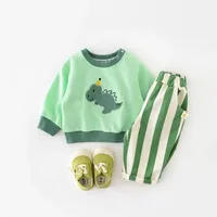 Viser décontractés rayés pour enfants, poches pour bébé, pantalons d'extérieur en coton pour enfants, costume FJToddler, garçons et filles, mode automne, nouveau 3