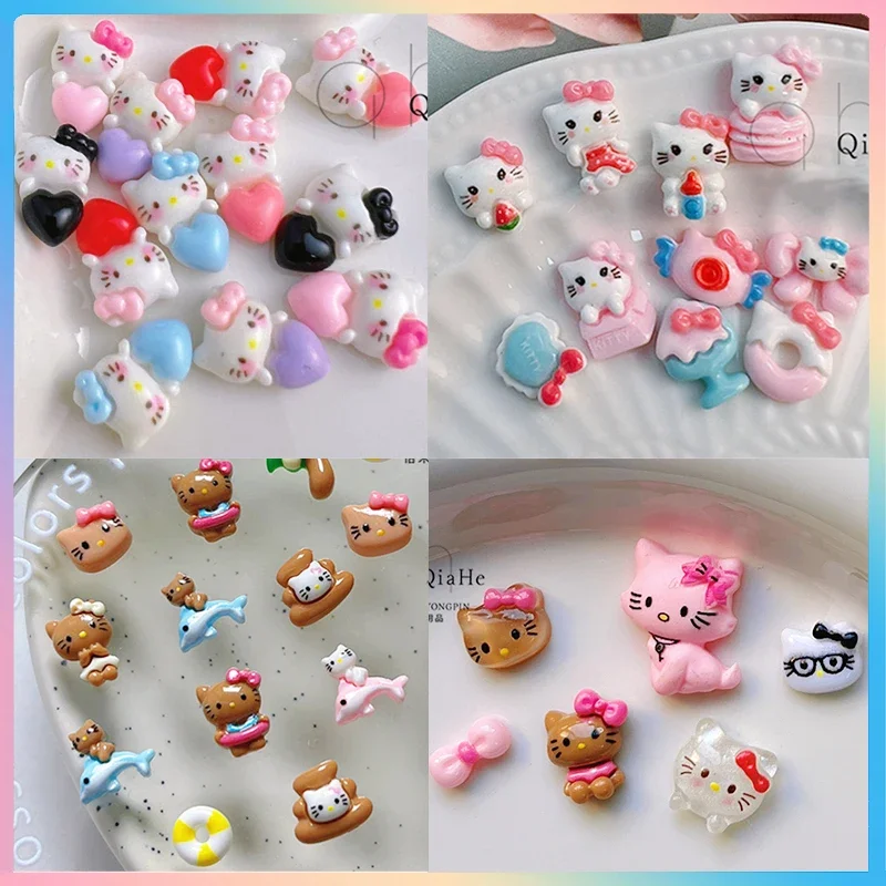 산리오 헬로 키티 네일 장식 아트 네일 패치, DIY 머리핀, 휴대폰 머리핀, 수제 네일 스티커, 액세서리 장난감, 20 개, 신제품