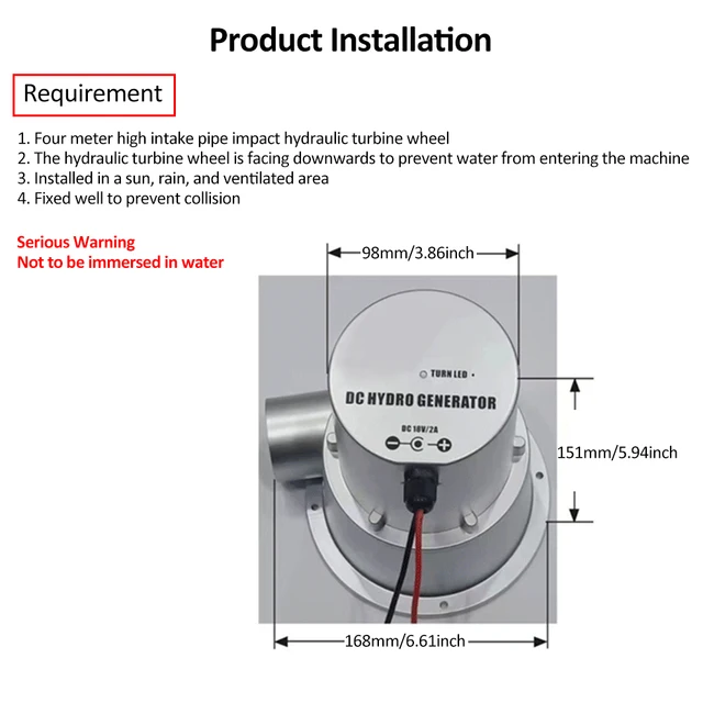 Générateur Hydroélectrique Portable 50W - Turbine à Eau Extérieur - Impact - Neuf