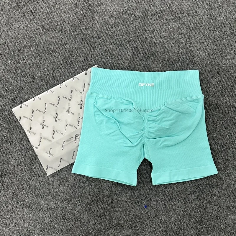 Dfyne Impact Shorts Seamless Scrunch Bum Workout Gym Shorts Low Ribbed Waist Band Yoga Short Booty Hight Stretch Running shorts