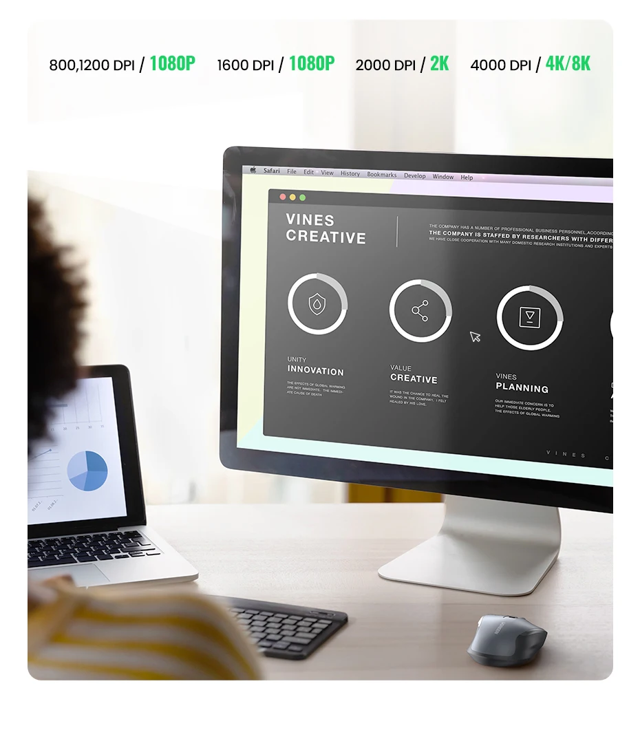 types of computer mouse 【New-in Sale】UGREEN Mouse Wireless Ergonomic Mouse 4000 DPI Silent 6 Buttons For MacBook Tablet Laptop Mice Quiet 2.4G Mouse cheap computer mouse