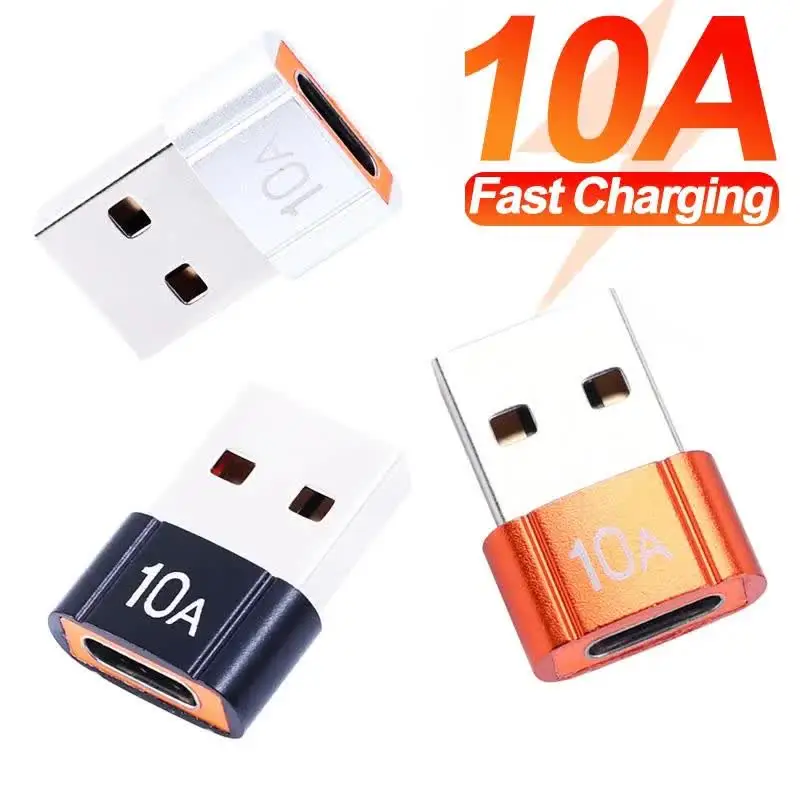 10A OTG USB Type C Female to A Мужской адаптер 240 Вт Converter Adaptador для ноутбуков Xiaomi Samsung Macbook