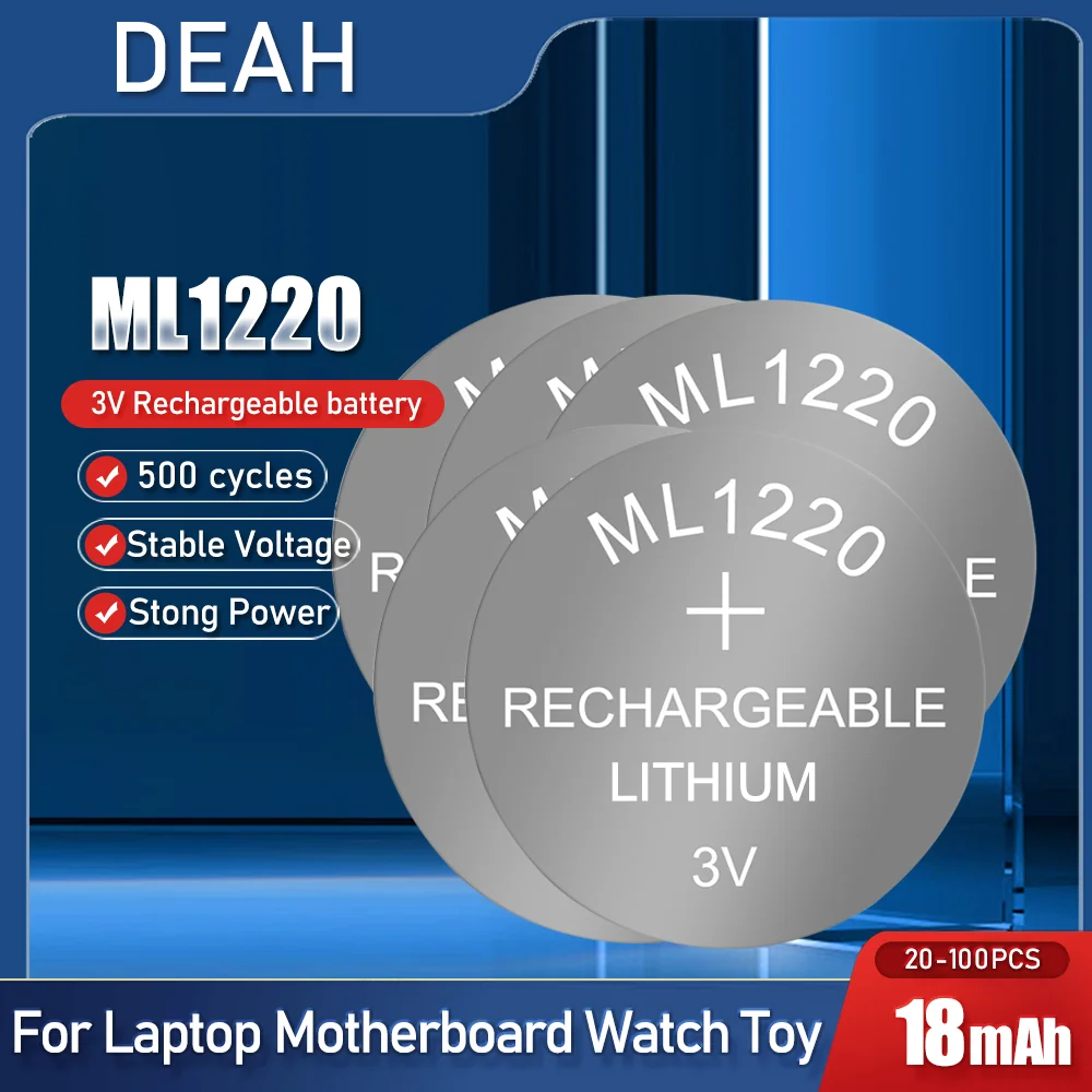 Electronic Ml1220 Cmos Battery Ml1220 3v Rechargeable Battery 20