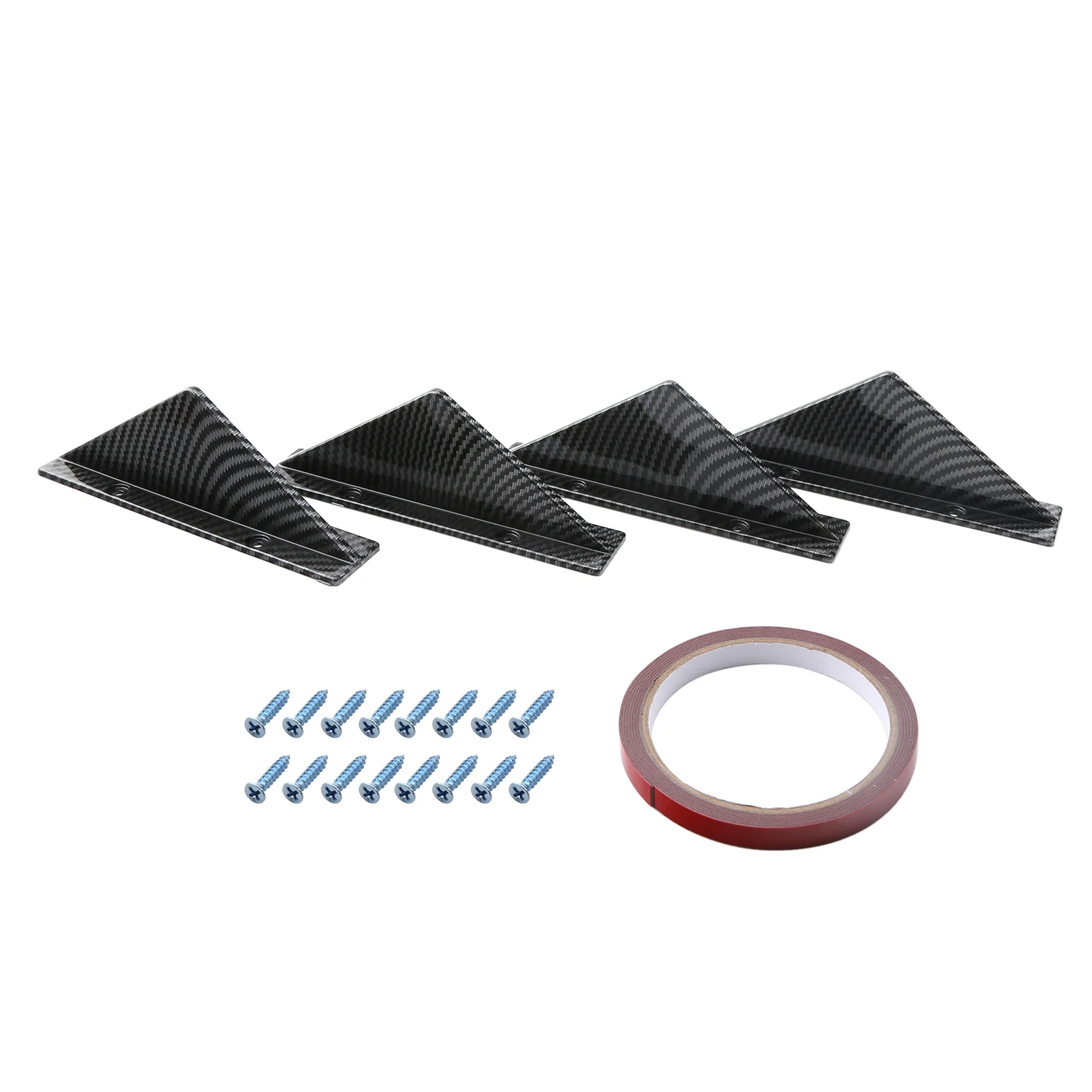 

LookCar Carbon Fiber Rear Bumper Diffuser Shark Fins Spoiler Lip Splitter Universal Protector Guard For Ford Mustang GT