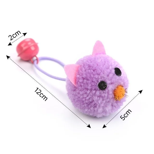 Cat Toy Plush Mouse Head Shaped Bell Interactive Toy Funny Colorful Cat Plush Toy 5