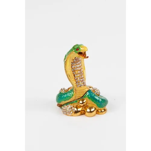 Mandrini Regali Green King Cobra Swarovski Portagioie Con Zirconi Cubici