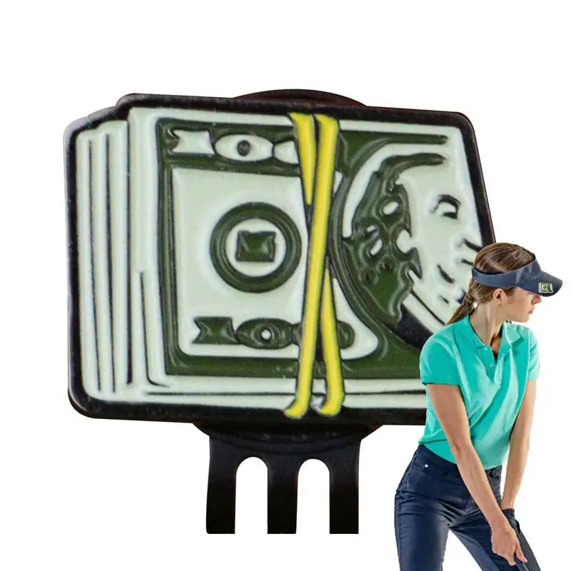 

Dollar Bill Golf Ball Mark With Magnetic Golf Hat Clip Unique Funny Golf Marker Training Aids For Boys Girl Kids Golfer Gift