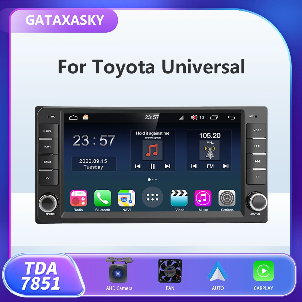

Автомагнитола GATAXASKY универсальная, мультимедийный плеер на Android, с 7 "экраном, для Toyota VIOS, CROWN, CAMRY, HIACE, PREVIA, COROLLA, RAV4, CarPlay