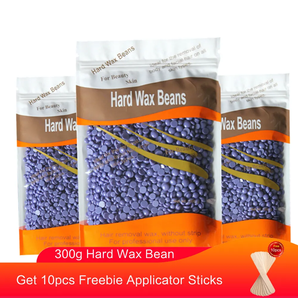 6x100g Hard Wax Beans Remover With 20 Wooden Sticks