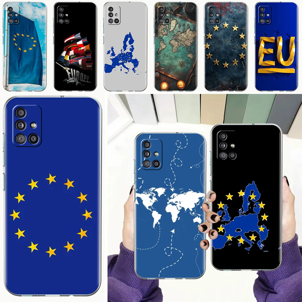 Clear Phone Case with EU Flag Design