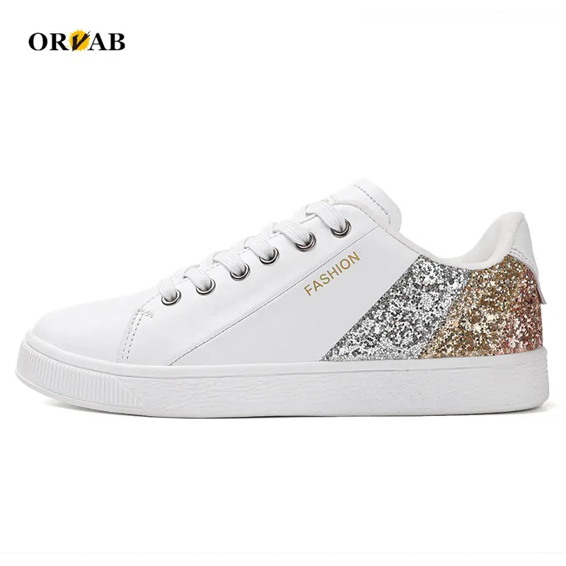 

White Shoes Woman Tenis Feminino Fashion Bling Designer Womens Shoes Zapatillas Mujer Leather Casual Shoes Women Sneakers