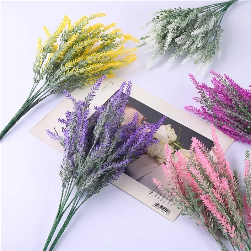 Natural Dried Flowers Flocked Lavender Bundle Plants Wedding