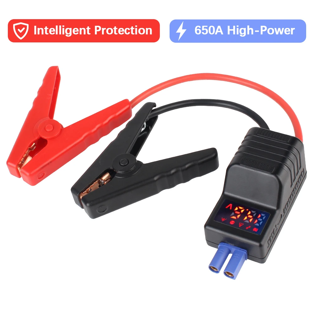EC5 Plug Connector Emergency Jumper Cable Clip Intelligent Clamp Booster Anti Reverse Connection 650A 12V