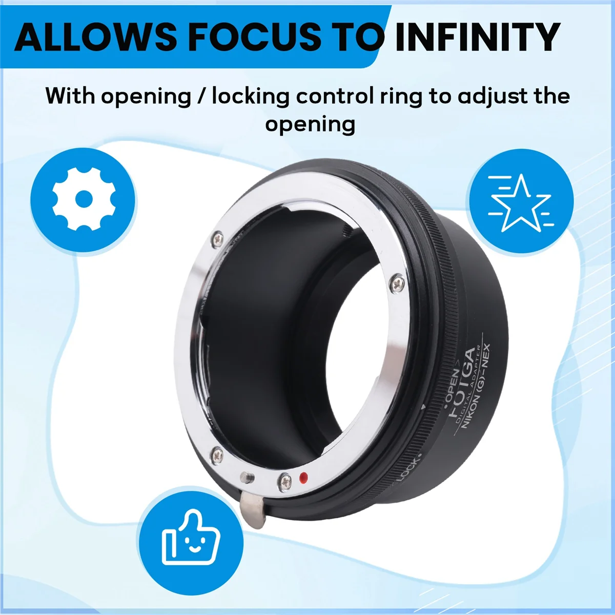 FOTGA Lens Adapter Ring for Nikon AI AF-S G Lens for Sony NEX3 NEX-5_OFSS