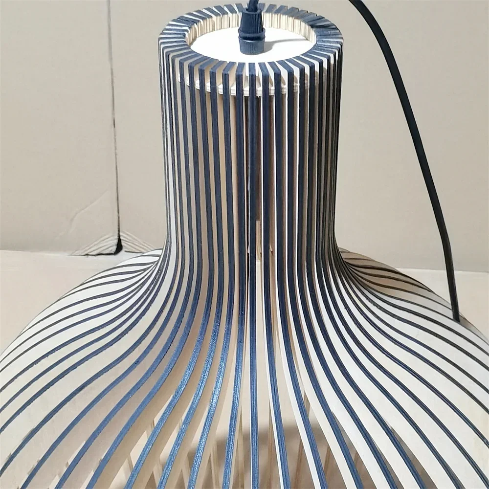 LED Chandelier Holland Designer Country Style Foscarini solid wood Cage Chandeliers Light Black Bamboo Lamp Lighting Fixtures