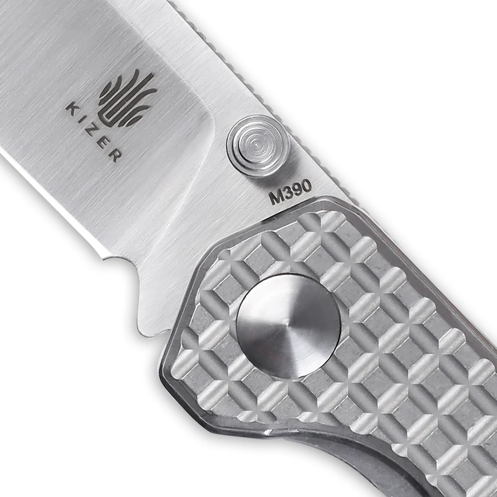 Kizer Survival Knife Begleiter Mini Ki3458RA2 Titanium Handle with M390 Steel Blade Hunting Knife Outdoor Tools 6