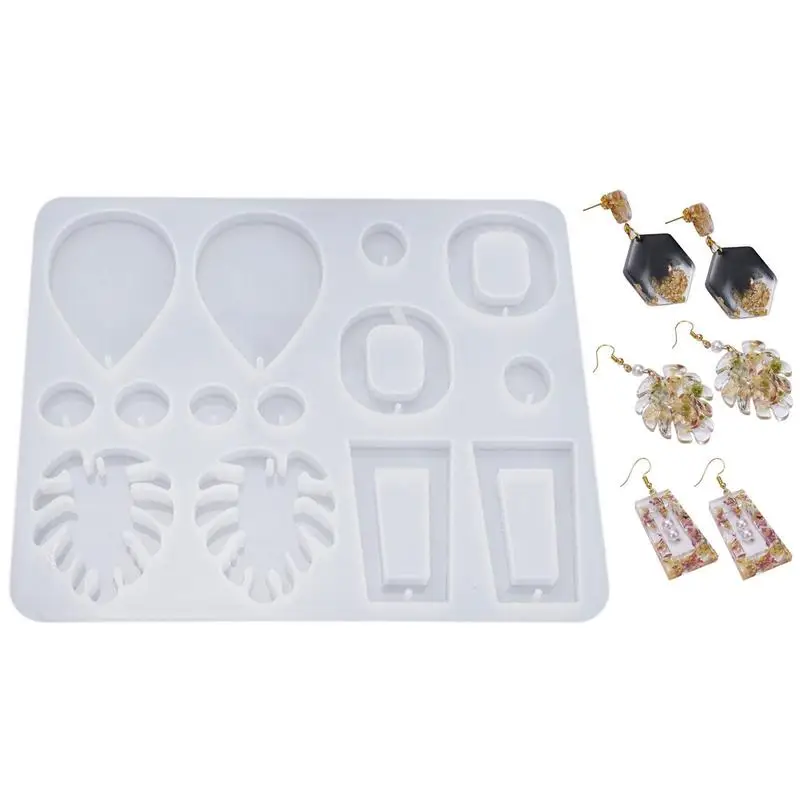 

Silicone Mold DIY Crystal Multistyle Epoxy Earrings Mould Jewelry Pendant Making Tool Molds For Plaster Silicone Mold
