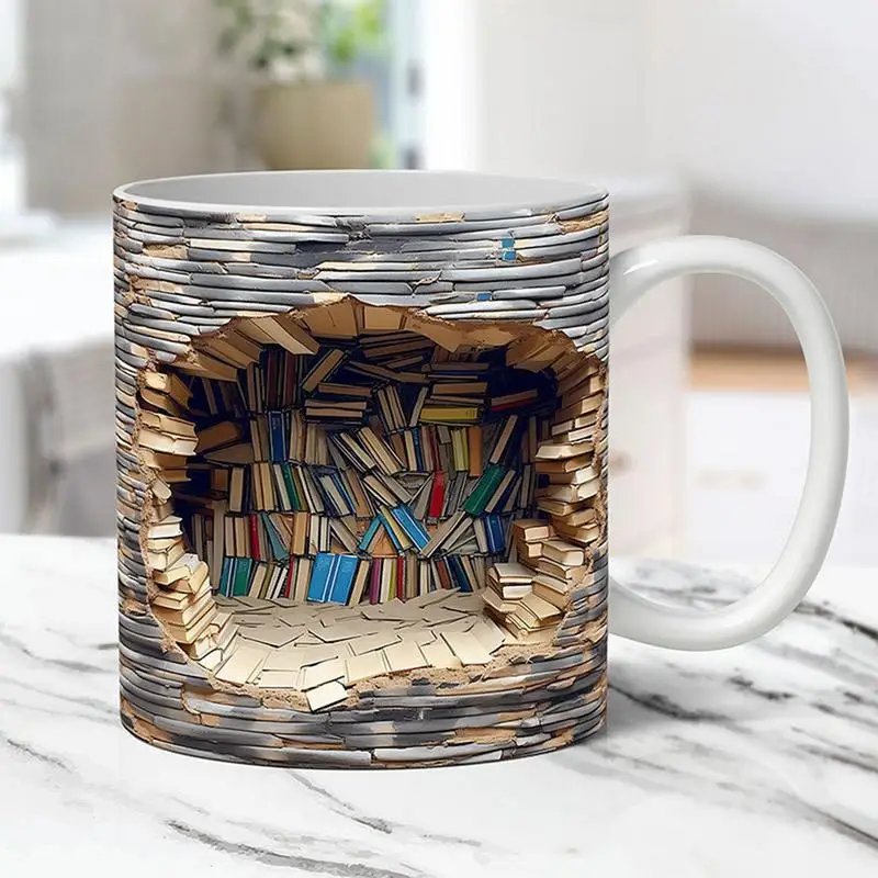 

Креативная 3D кружка-книжка, многофункциональная керамическая кружка для кофе, кружка для воды с 3d-эффектом для друзей, семьи, крутые рождественские подарки на день рождения