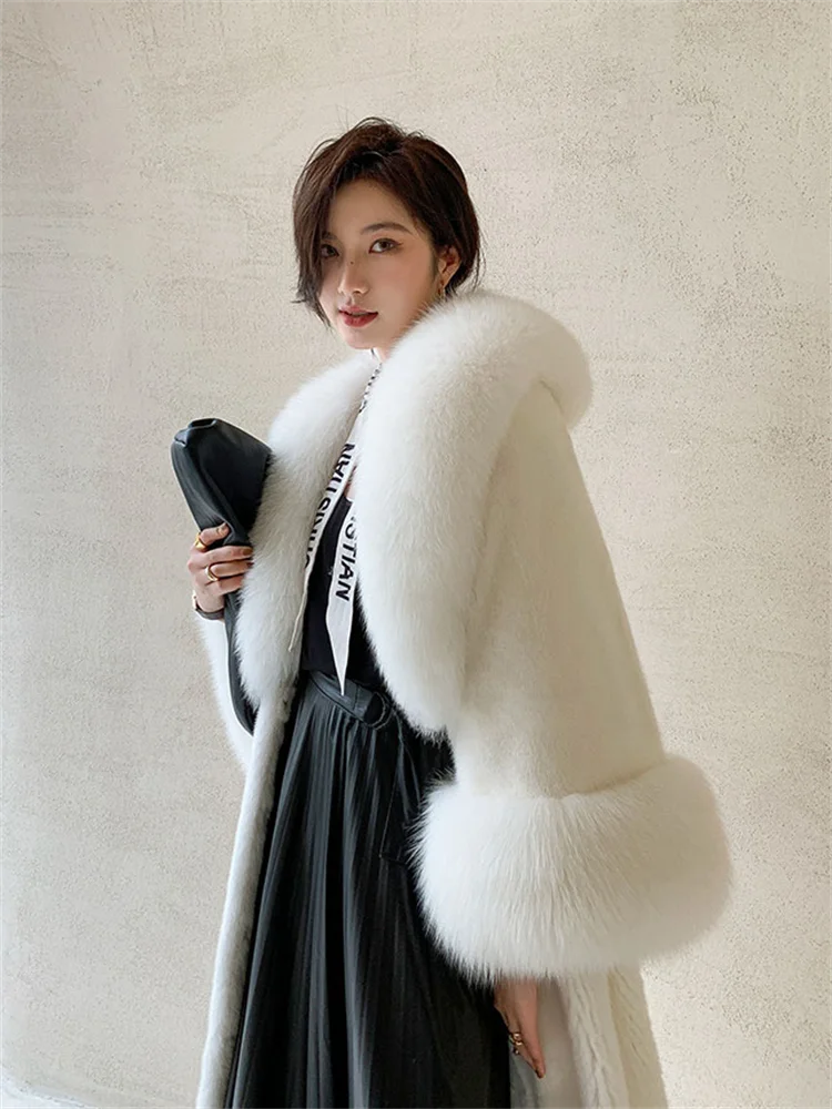 Mink Fur Coat Women Hooded Velvet Long Female Whole Clothes for Abrigos  Mujer Invierno 2024 Rebajas FCY - AliExpress