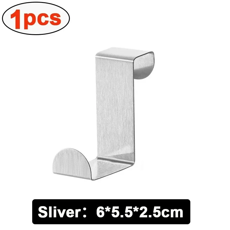 Crochet de porte en forme de Z en acier inoxydable pour armoire de salle de bain, lot de 1, 3, 6 ou 10 8