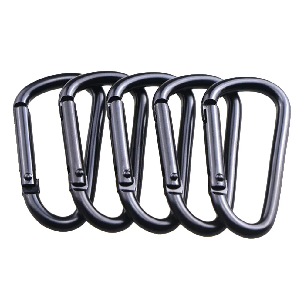 

5 Pcs Locking Carabiner Clip Camping Hooks Key Fob Metal Clips Climbing Buckle