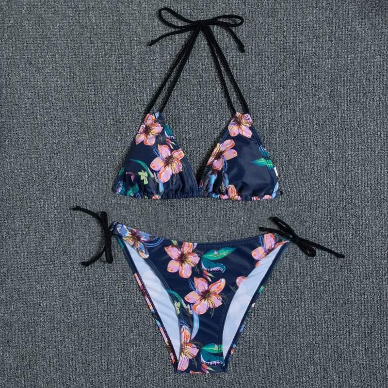 two piece bikini set 2022 New Sexy Swimwear Woman Swimsuit Bikini Push Up Bikini Set Bathing Suit Women Print Floral Beachwear Biquini Two Piece Suit string bikini set Bikini Sets