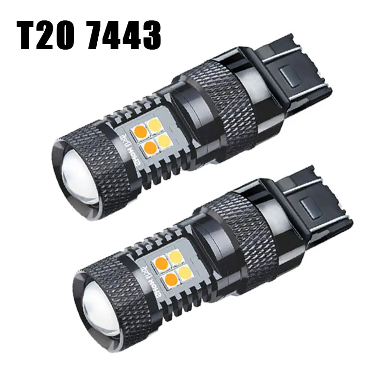 T20 7443 7444/3157 3457 4157/1157 Switchback LED Bulbs White/Amber