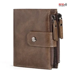 Men's RFID - Blocking Luxury Leather Wallet with Money Clip (Brown)