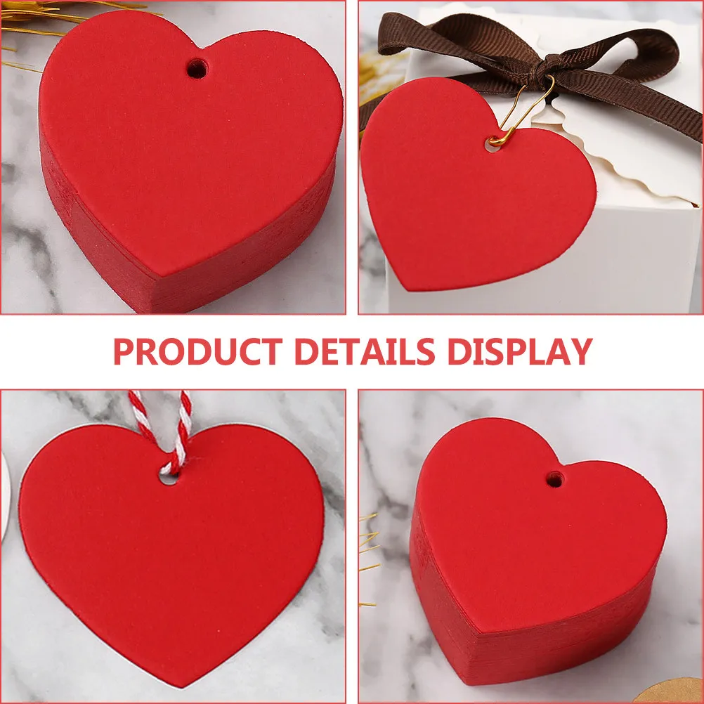 300Pcs 하트 모양의 종이 태그 발렌타인 선물 교수형 공예 태그 선물용 빈 장식 DIY 라벨 하트 컷아웃