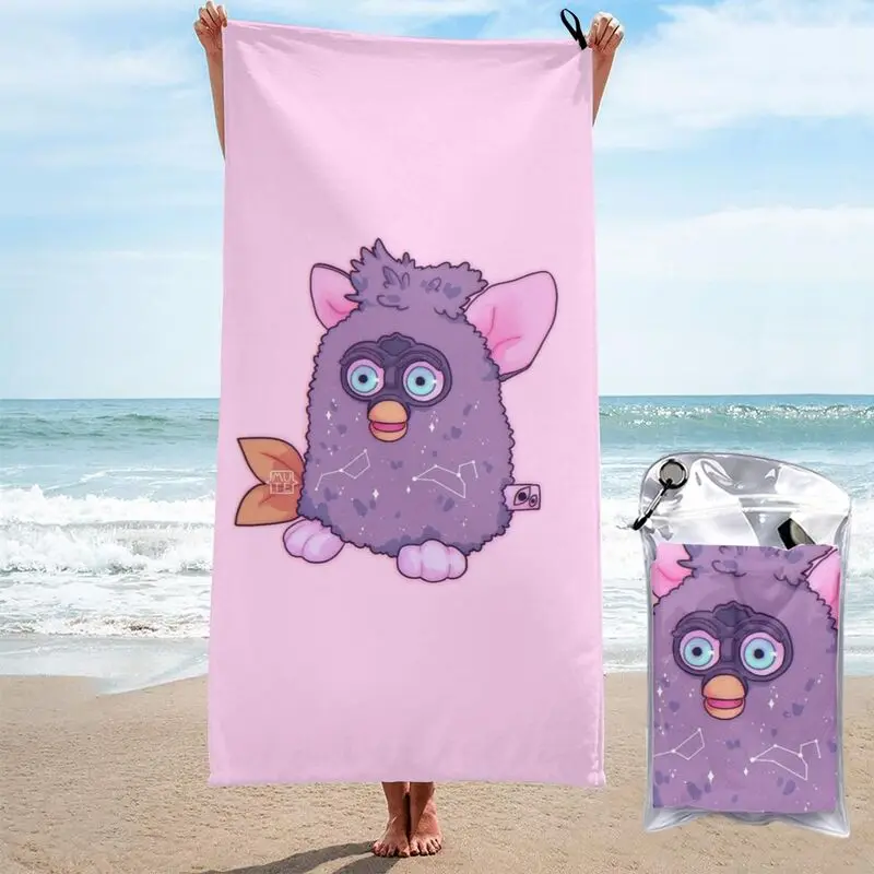 Asciugamano Furby Quick Dry Morbido Portatile Senza Sbiadimento Personalizzato