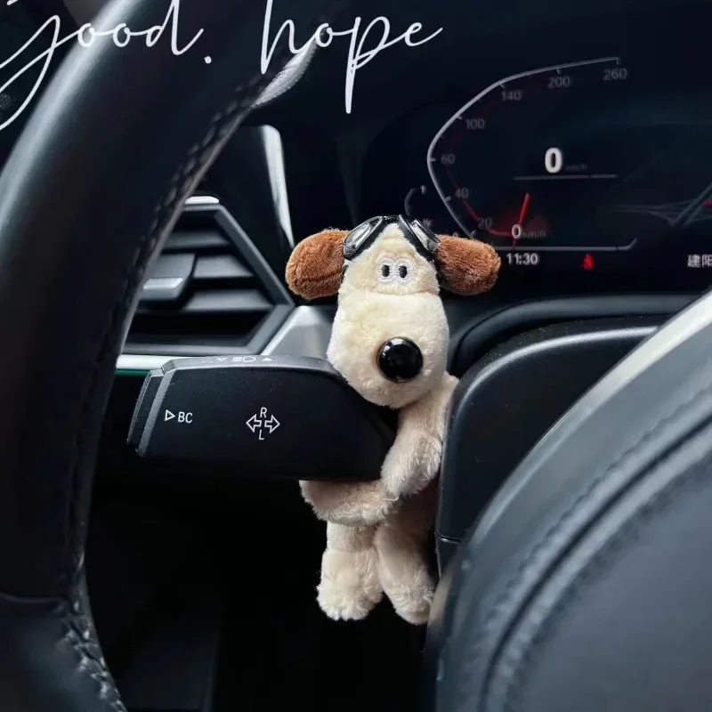 Cute Plush Puppy Clutch Cover & Wiper Decor - Fits Car Turn Signal Switch Adorable Dog Auto Accessory for Interior Decoration