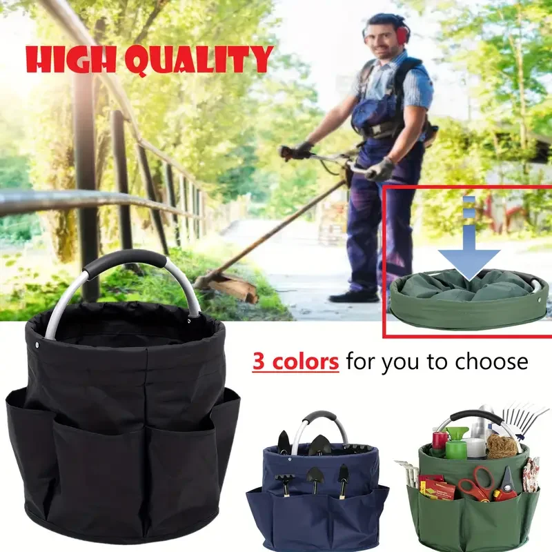 Large Storage Organiser Bag 17L Folding Basket Picnic Tote Outdoor Cleaning Caddy with Handle Tool Bag Cleaning Supplies storage organizer box