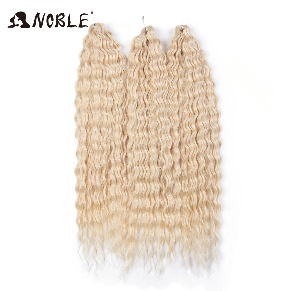 Noble Synthetic Hair Cosplay Water Wave 24Inch Twist Crochet Hair Braid Hair Ombre Blonde Pink Deep Wave Braiding Hair Extension