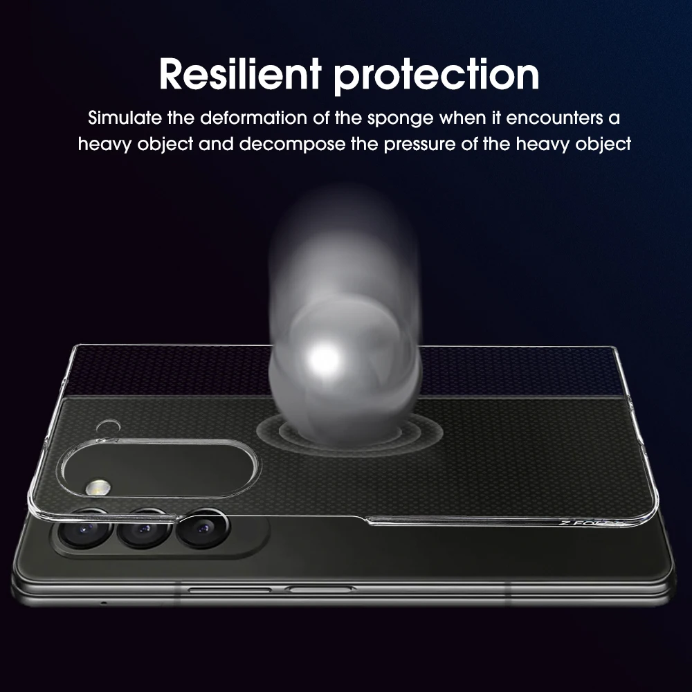 Coque téléphone transparente pour samsung galaxy z fold renforcée_voghion.com