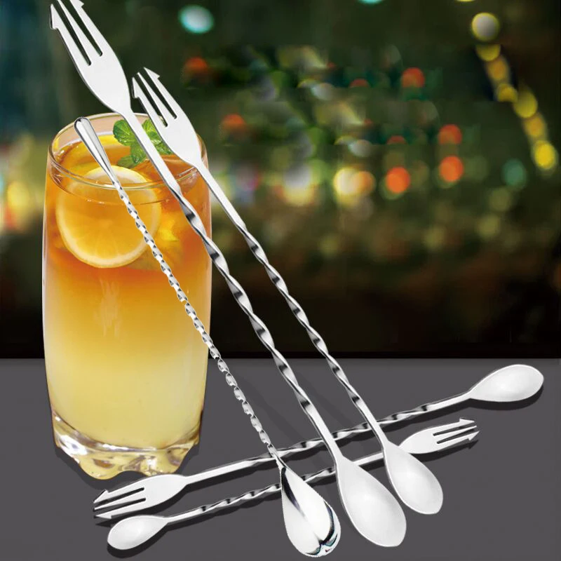 Stainless Steel Bar Spoon Cocktail Shaker Mixer Wine Martini Boston Shaker For Bartender Party Drink Stirrer Bar Tools Break Ice bar tools