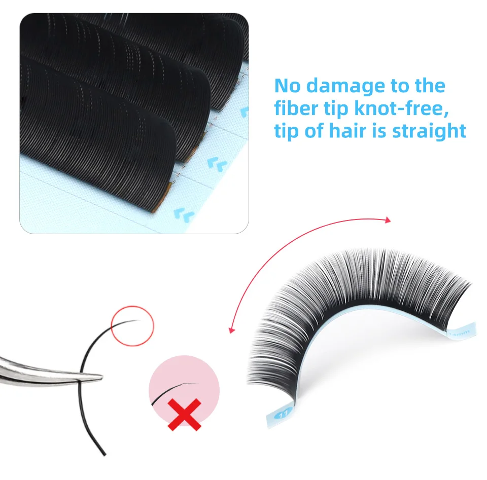 Aguud 5-25mm 16 Reihen Alle Größen Einzelne Wimpernverlängerung B J C D CC Matt Professionelle Weiche und Natürliche Make-up Premium-Wimpern – Detail 13