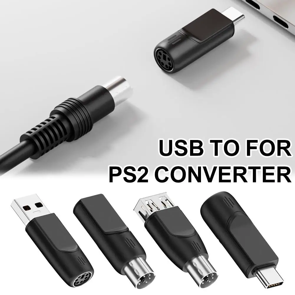 남성/여성용 USB/TypeC 남성/여성용 어댑터 변환 커넥터, ps2 인터페이스 키보드 마우스 및 기타 장치 도구용