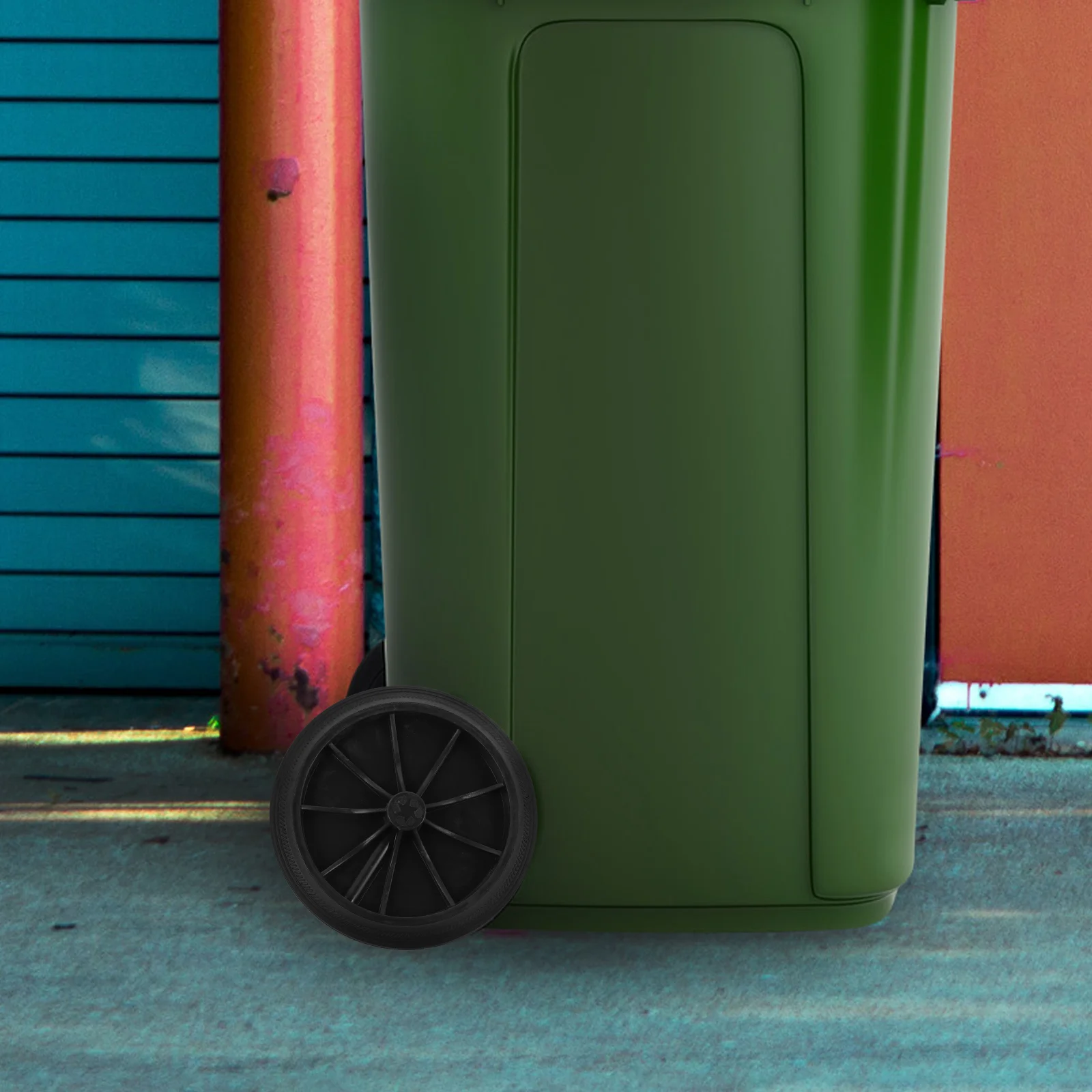 

2 Pcs Trash Can Spare Parts Storage Case Wheels Garbage Replacement Bins Covered Moving Rubber Portable Outdoor Heavy Duty