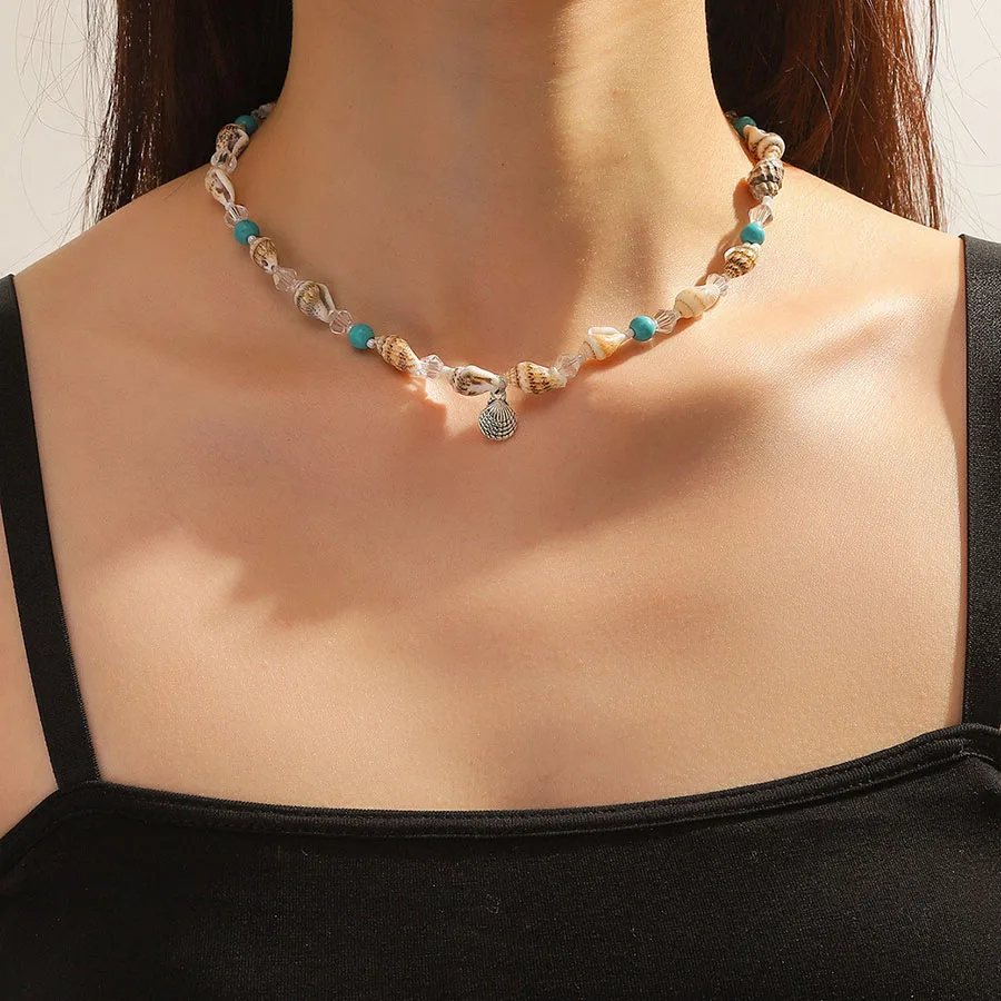 Cute Conch Seashell Choker Necklace Summer Beach Jewelry